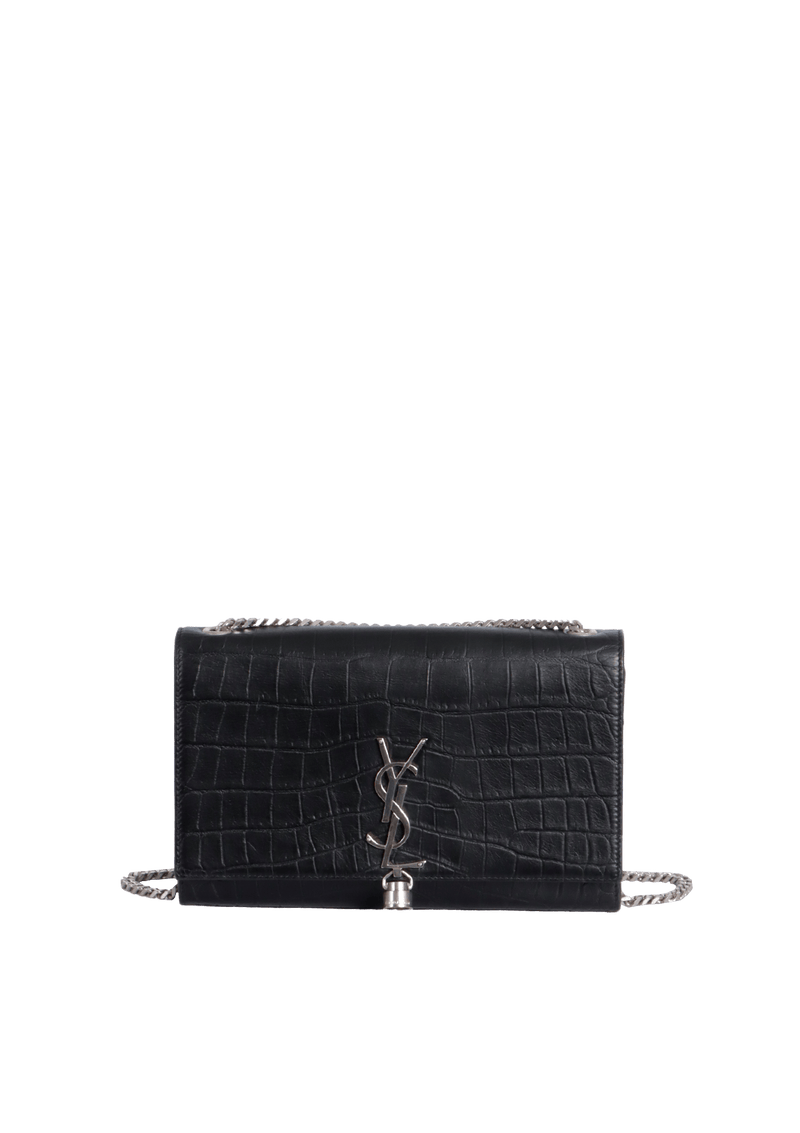 MEDIUM KATE TASSEL CROCODILE EMBOSSED