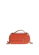 CROCODILE EMBOSSED MINI C VANITY BAG