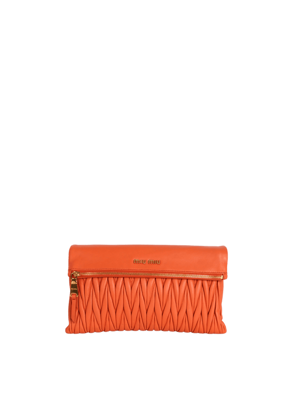 MATELASSÉ ZIP FLAP CLUTCH BAG