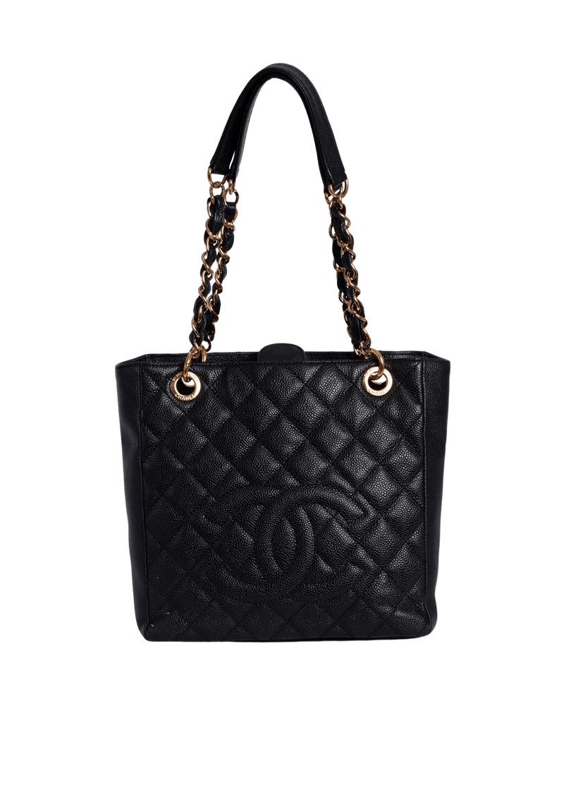 PETITE TIMELESS SHOPPING TOTE CAVIAR