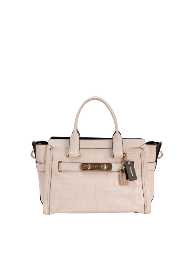CROCODILE EMBOSSED SWAGGER BAG