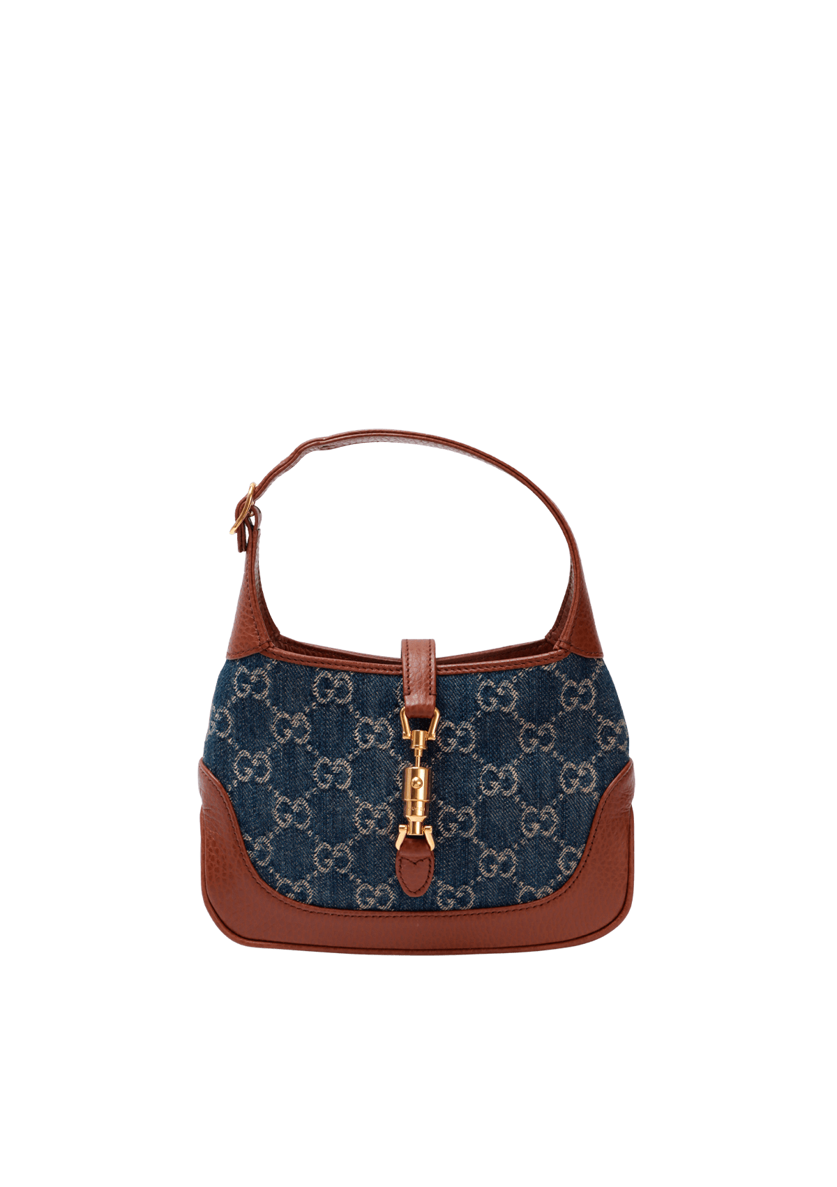 BOLSA GUCCI DENIM JACKIE 1961 MINI MARROM ORIGINAL – Gringa