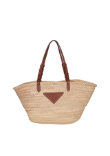STRAW AND LEATHER TOTE