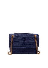 MEDIUM RAFFIA NIKI CHAIN BAG