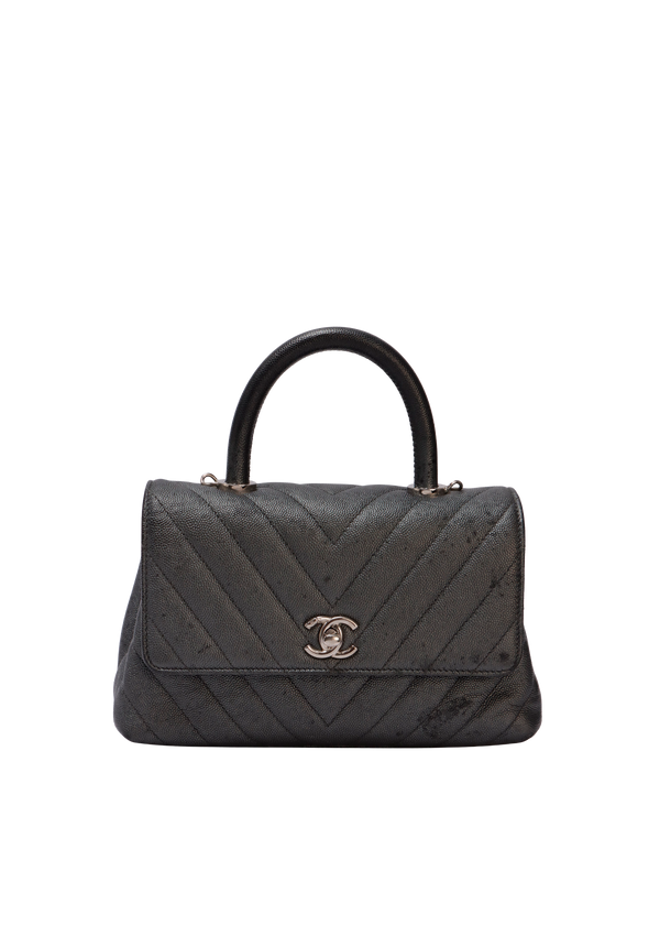 SMALL CHEVRON COCO HANDLE BAG CAVIAR