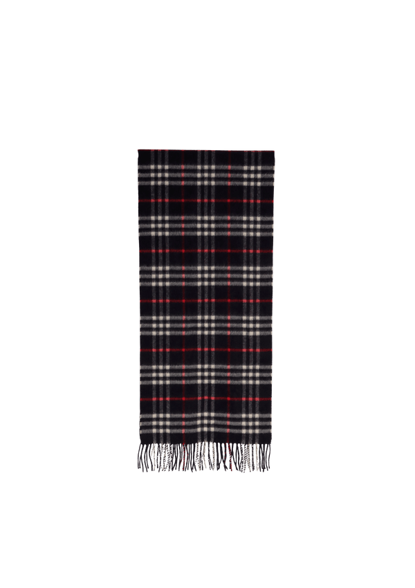 CASHMERE HOUSE CHECK FRINGE SCARF