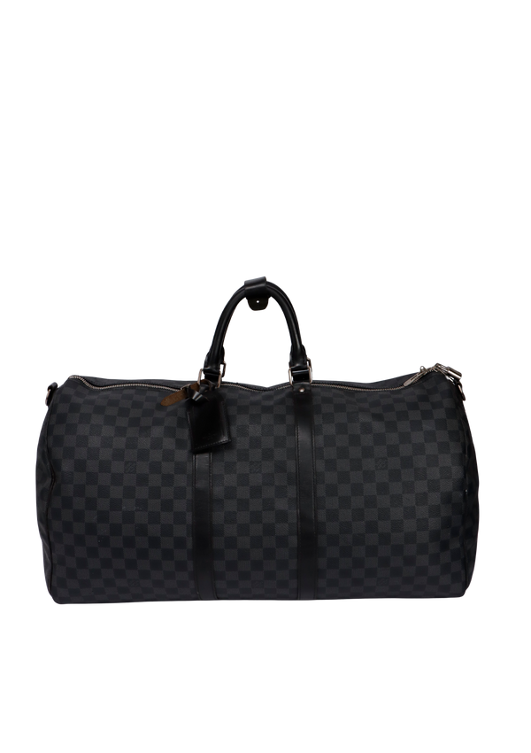 DAMIER GRAPHITE KEEPALL BANDOULIÈRE 55