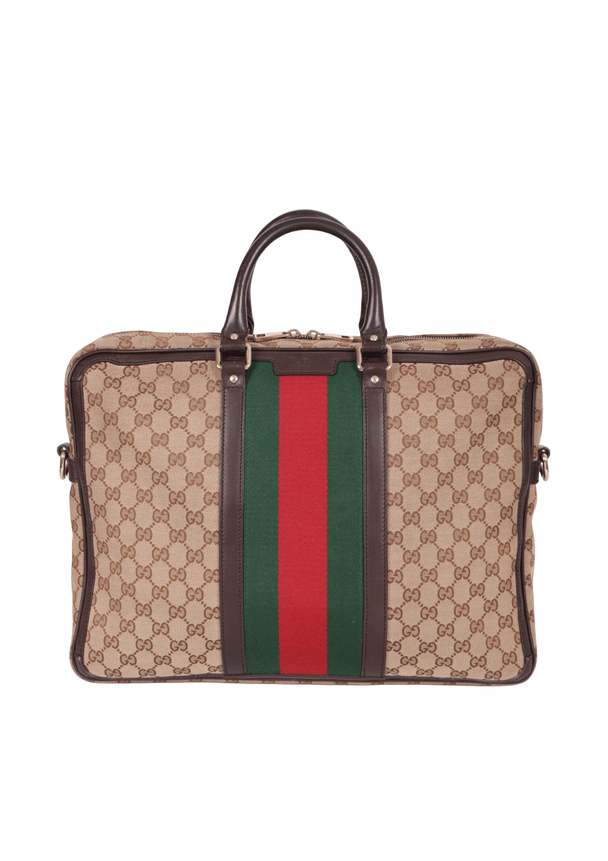 BOLSA GUCCI GG CANVAS WEB BRIEFCASE BEGE ORIGINAL – Gringa