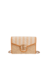 GG MARMONT RAFFIA WALLET ON CHAIN