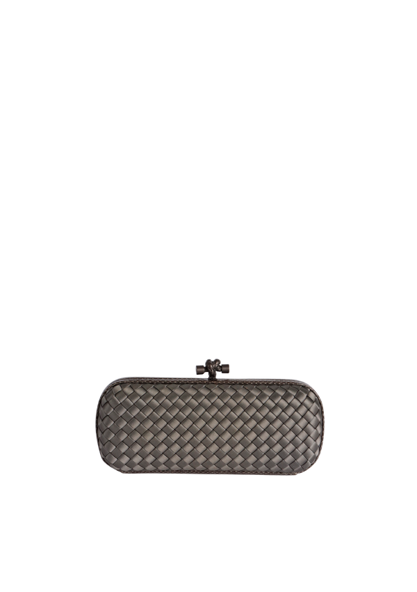 LONG KNOT INTRECCIATO SATIN CLUTCH