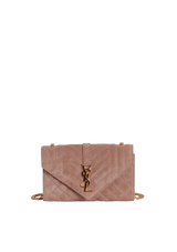 SUEDE SMALL TRIQUILT ENVELOPE BAG