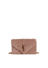 SUEDE SMALL TRIQUILT ENVELOPE BAG