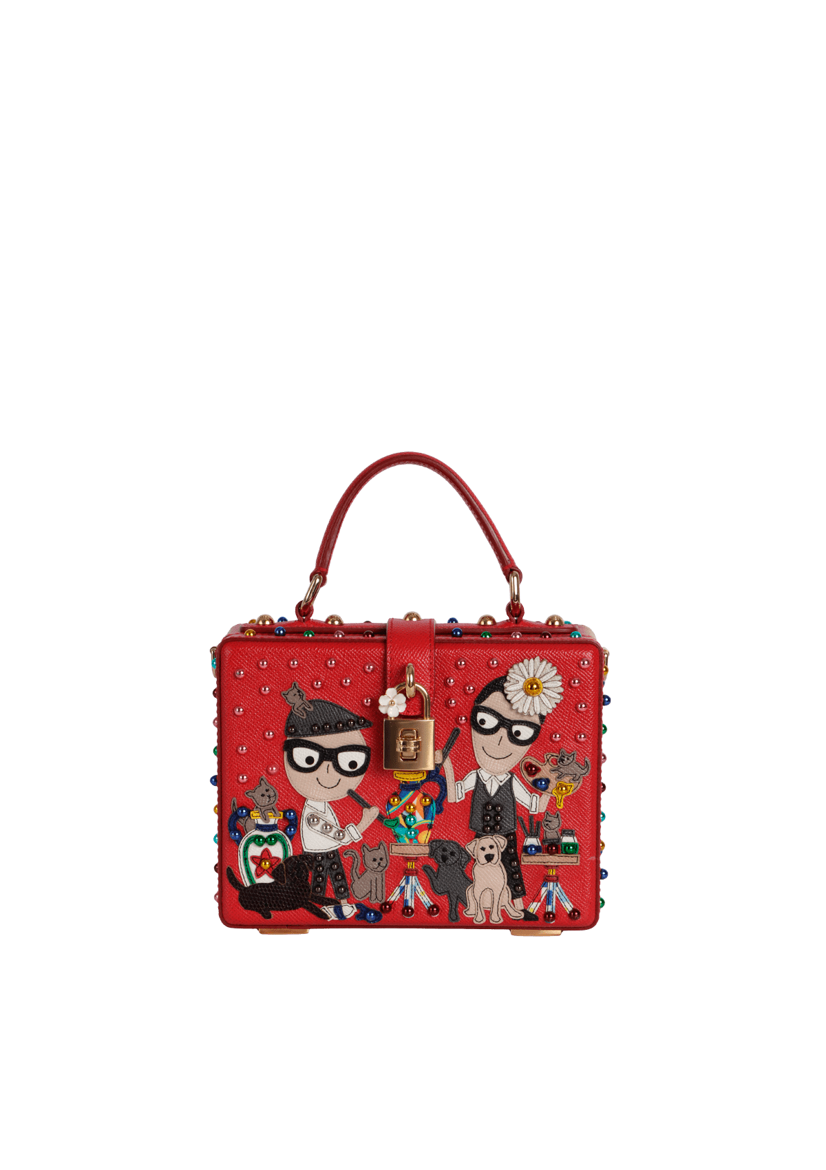 BOLSA DOLCE & GABBANA FAMILY PORTRAIT BOX BAG VERMELHO ORIGINAL