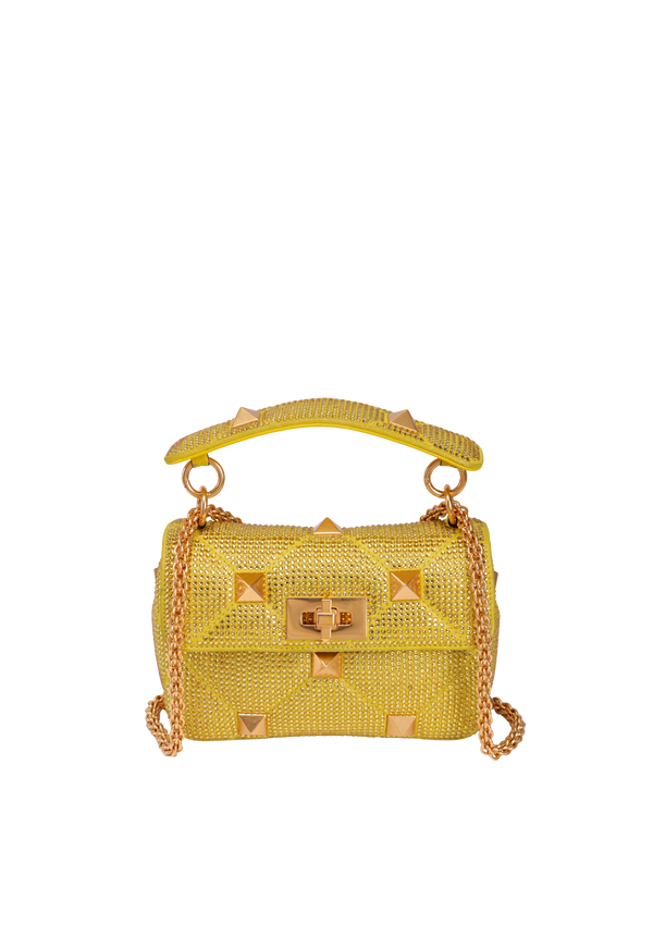CRYSTAL ROMAN STUD TOP HANDLE BAG