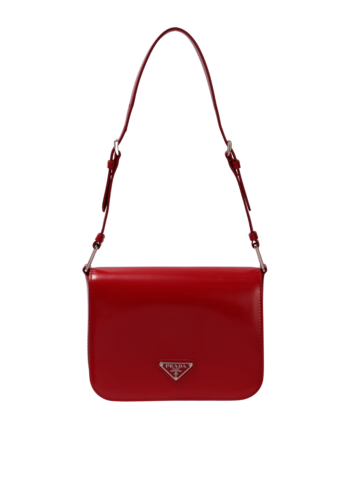 小物 PRADA BOLSA PRADA SPAZZOLATO FLAP BAG VERMELHO ORIGINAL – Gringa