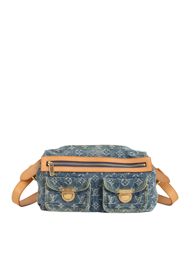 VINTAGE MONOGRAM DENIM BAGGY PM W/ LONG STRAP
