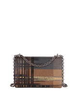 SAFFIANO MULTICOLOR TARTAN PLAID SHOULDER BAG