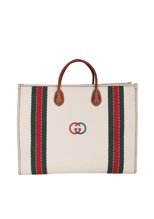 INTERLOCKING G CANVAS TOTE