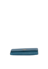 SAFFIANO AZURRO METAL WALLET