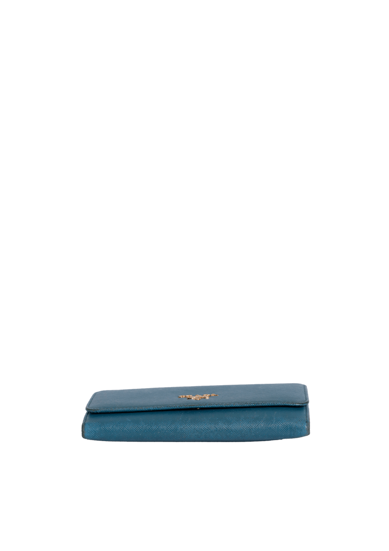 SAFFIANO AZURRO METAL WALLET