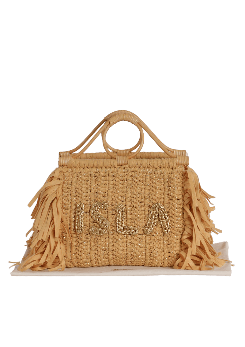 BOLSA TOTE COM ALÇA DE RATTAN