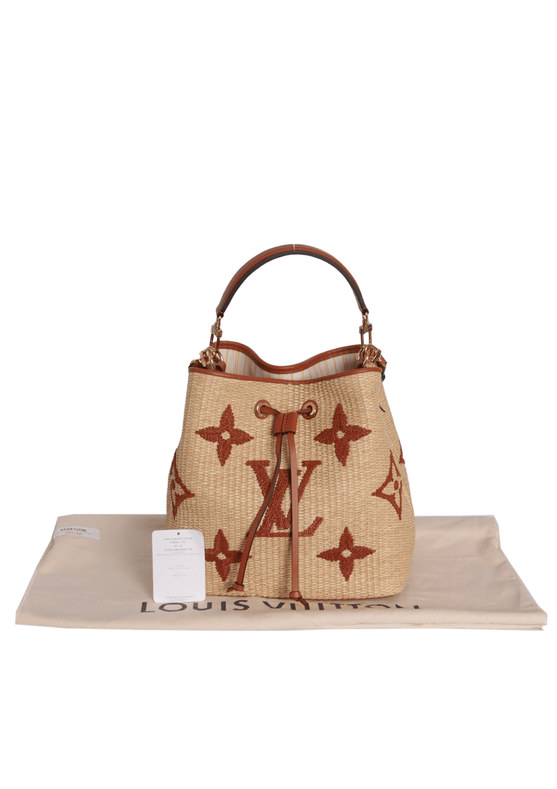 RAFFIA MONOGRAM NÉONOÉ MM