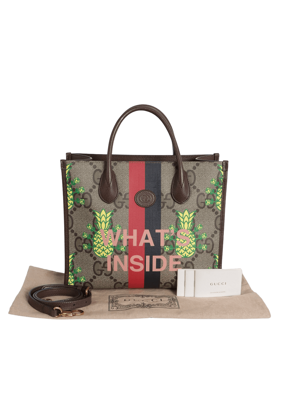 BOLSA GUCCI SMALL GG JUMBO PINEAPPLE TOTE MARROM ORIGINAL – Gringa