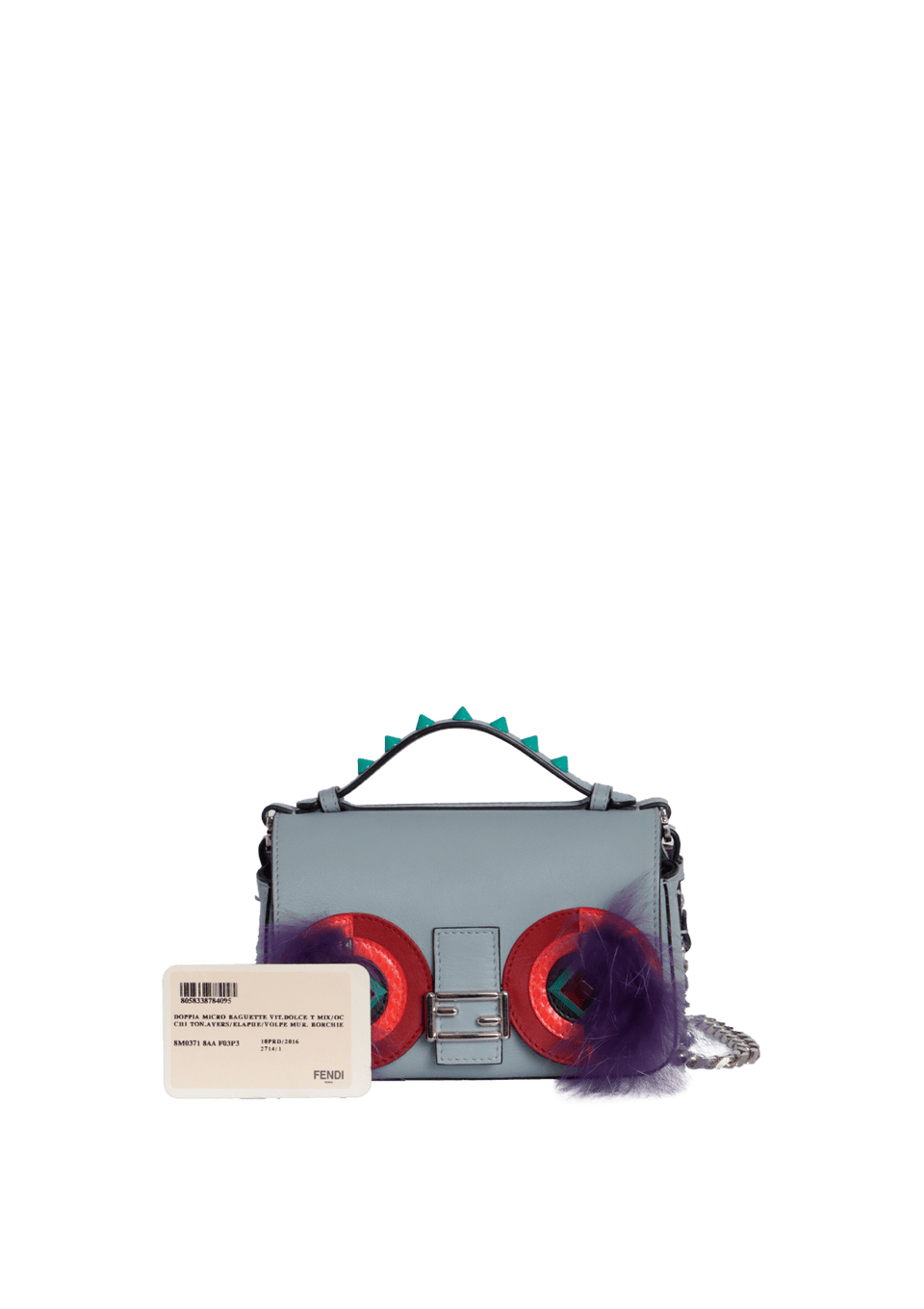 BOLSA FENDI MICRO DOUBLE BAGUETTE MONSTER CINZA ORIGINAL – Gringa