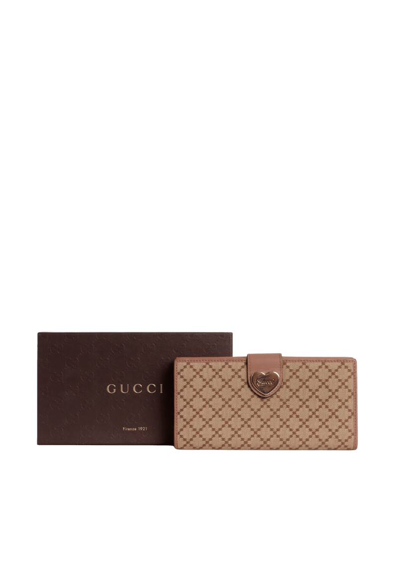 GG CANVAS HEART CONTINENTAL WALLET