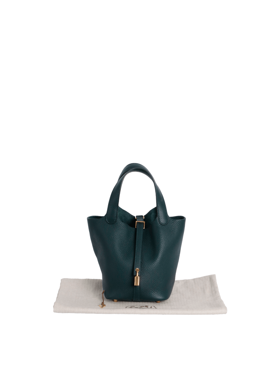 BOLSA HERMÈS CLEMENCE PICOTIN LOCK 18 VERDE ORIGINAL – Gringa