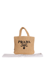 RAFFIA LOGO TOTE