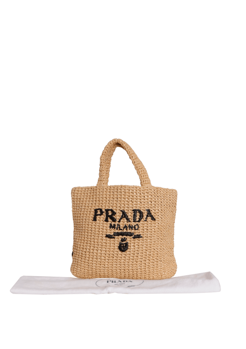 RAFFIA LOGO TOTE