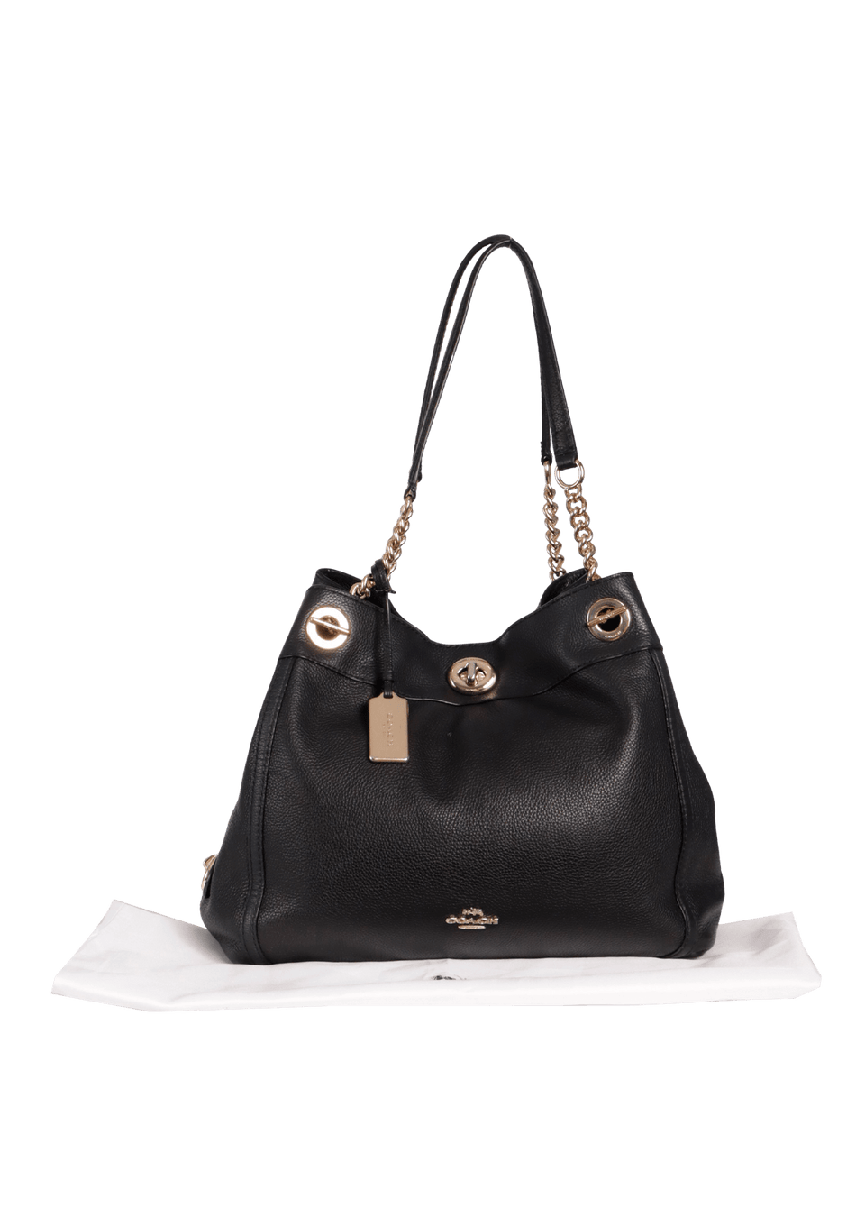 BOLSA COACH TURNLOCK CHAIN LINK BAG PRETO ORIGINAL – Gringa