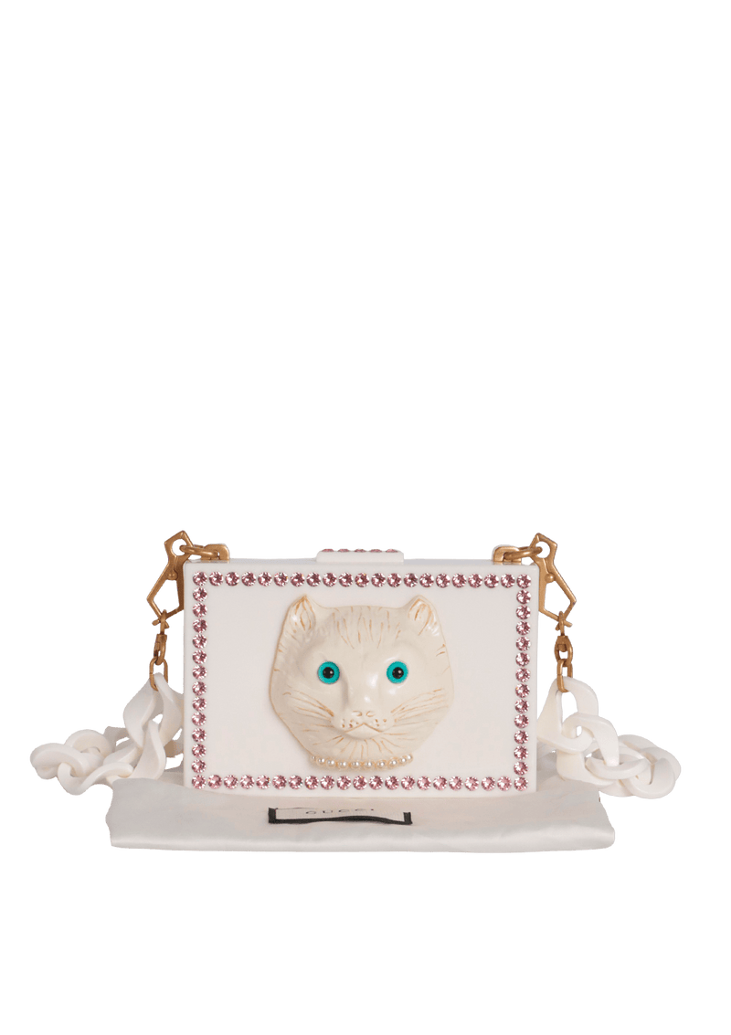 PEXIGLASS CRYSTAL CAT FACE BOX CLUTCH