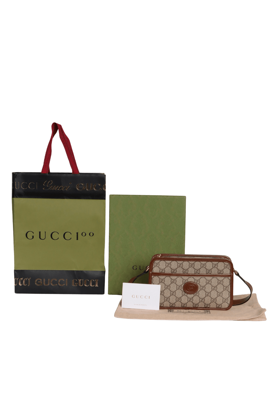 BOLSA GUCCI GG SUPREME INTERLOCKING G MINI BAG MARROM ORIGINAL