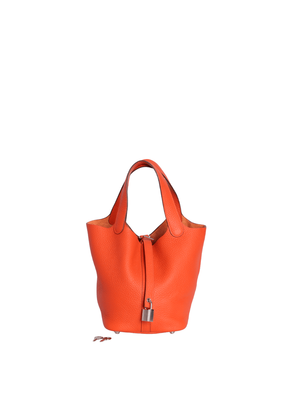 BOLSA HERMÈS CLEMENCE PICOTIN LOCK 18 LARANJA ORIGINAL – Gringa
