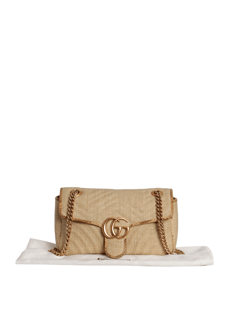 SMALL GG MARMONT RAFFIA BAG