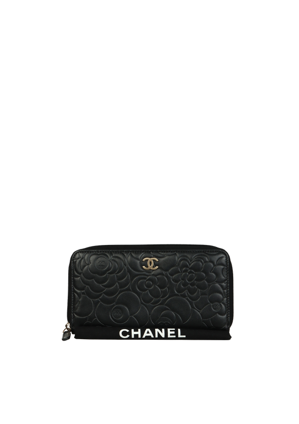 CAMELLIA LAMBSKIN ZIP AROUND WALLET