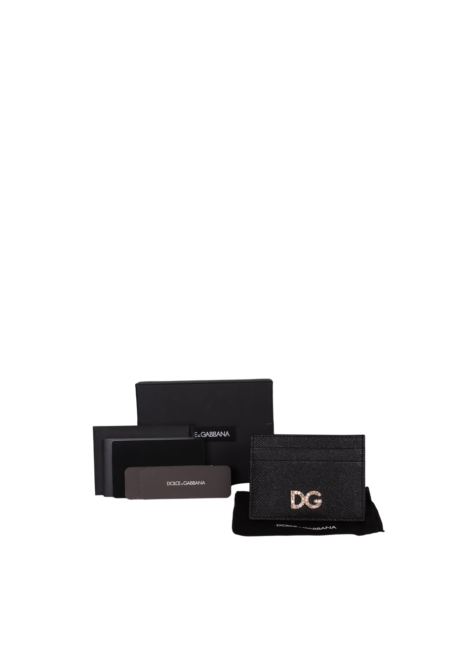 CARTEIRA DOLCE & GABBANA DG CRYSTAL CARD HOLDER PRETO P ORIGINAL