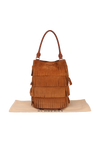 SUEDE FRINGE BUCKET BAG