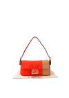 SUEDE AND LEATHER BAGUETTE BAG