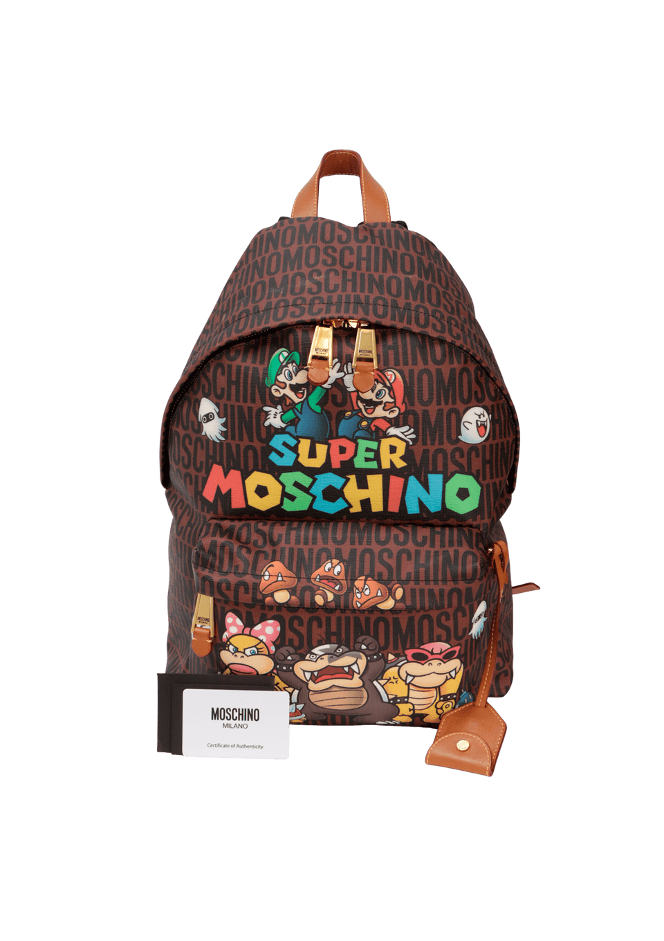 BOLSA MOSCHINO SUPER MOSCHINO BACKPACK MARROM ORIGINAL – Gringa