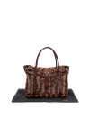 EMBROIDERED ZUCCA BUCKLE FLAP SHOULDER BAG