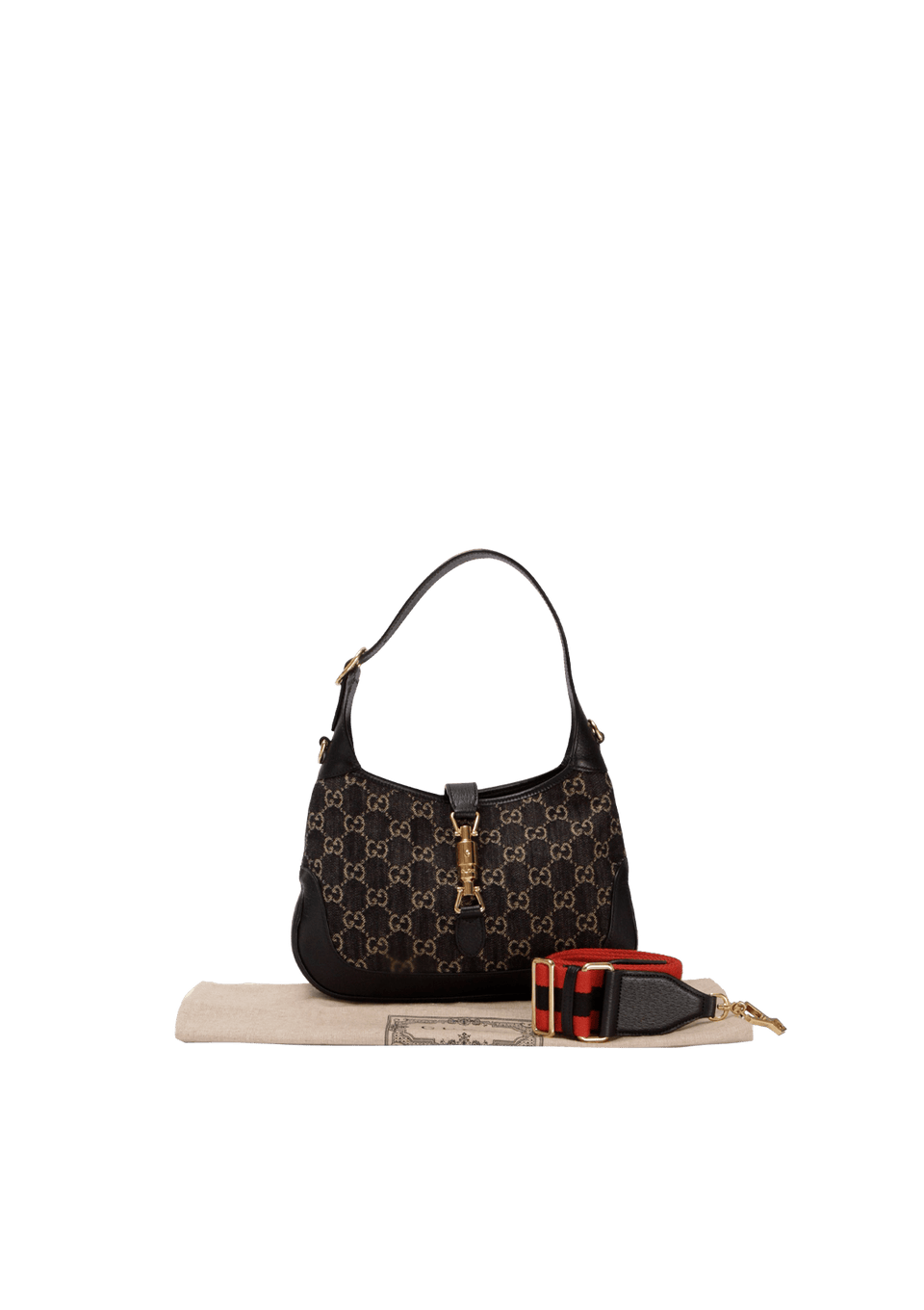BOLSA GUCCI SMALL GG DENIM JACKIE 1961 AZUL ORIGINAL – Gringa