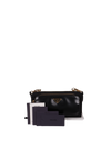 RE-NYLON AND BRUSHED LEATHER WALLET ON STRAP
