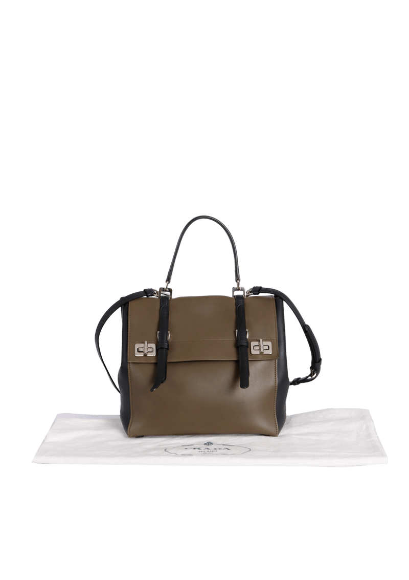 CITY CALF DOUBLE TURN-LOCK BAG