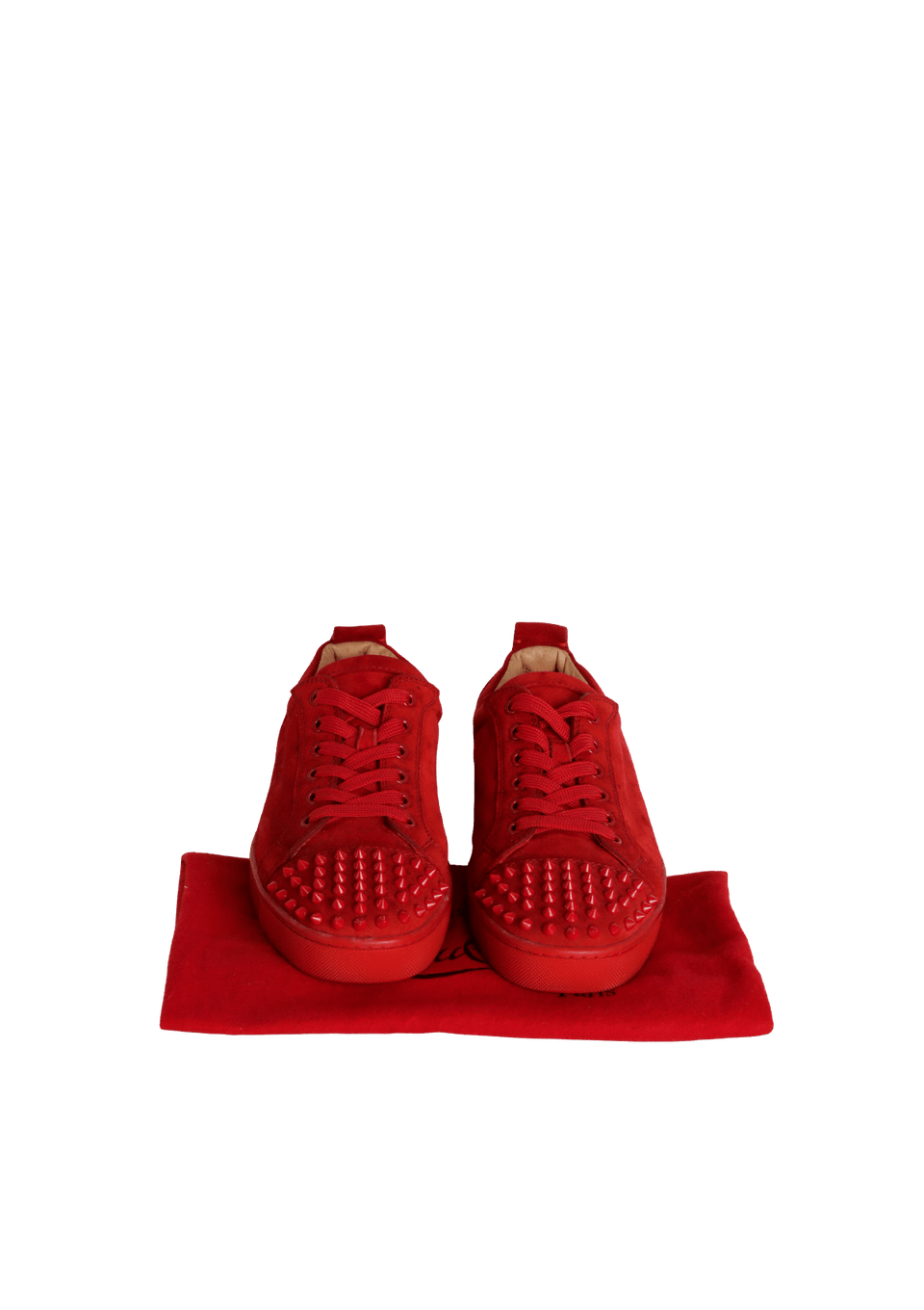 TÊNIS CHRISTIAN LOUBOUTIN SPIKE ACCENTS SUEDE SNEAKERS VERMELHO 40
