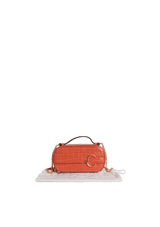 CROCODILE EMBOSSED MINI C VANITY BAG