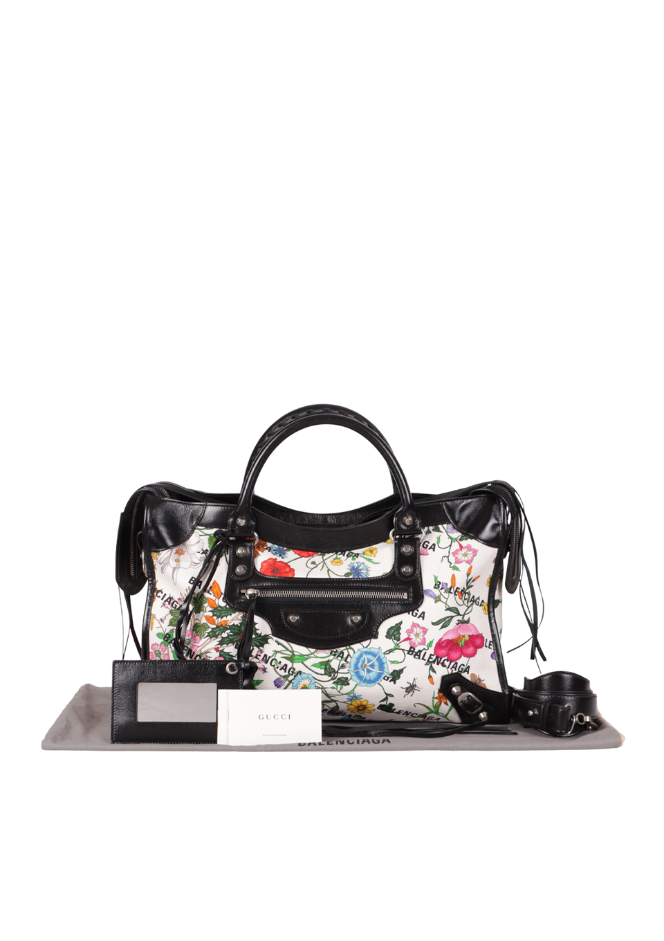 BOLSA BALENCIAGA THE HACKER PROJECT FLORA NEO CLASSIC CITY BRANCO