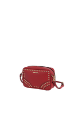 STUDDED SAFFIANO CAMERA BAG